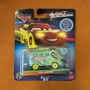 Mattel Pixar Cars Glow Racers Fillmore Van Metal Car Toy Headset
